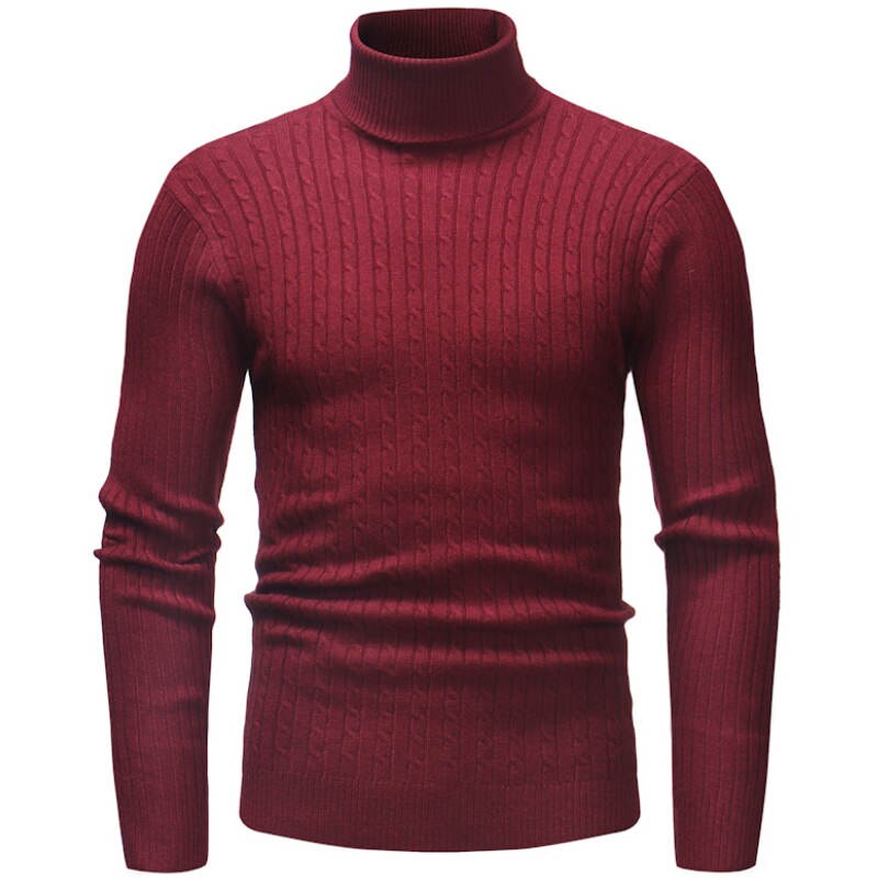 Winter hoch Nacken Dicke Warme zur Seite fahren Männer Rollkragen Herren zur Seite fahren schlank passen zur Seite fahren Männer Strickwaren Männlichen Doppel kragen: verrotten / XXL