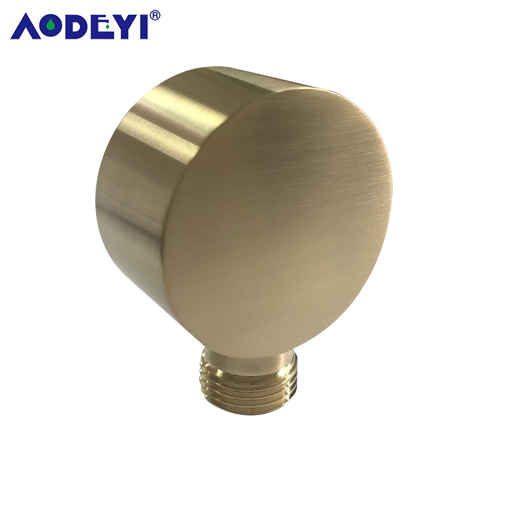 Shower Head Connector Bathroom Accessories Brass Body Bracket Black Wall Mounted Shower Hose Connector support Arm Brushed gold: Brushed gold