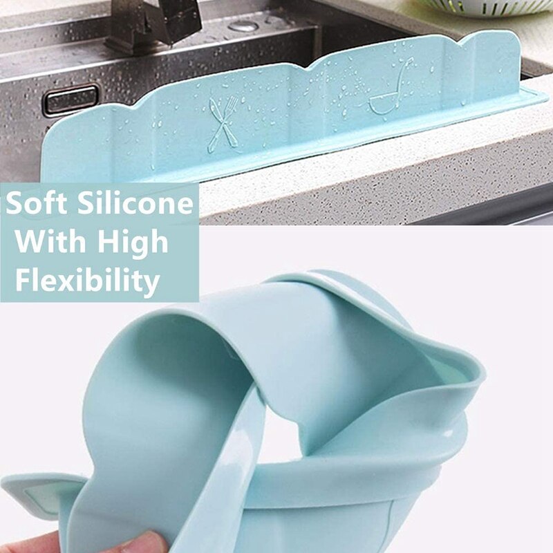 Silicone Sink Water Splash Guard for Kitchen & Bathroom - Easy to Clean & Install Kitchen Gadget - Modern