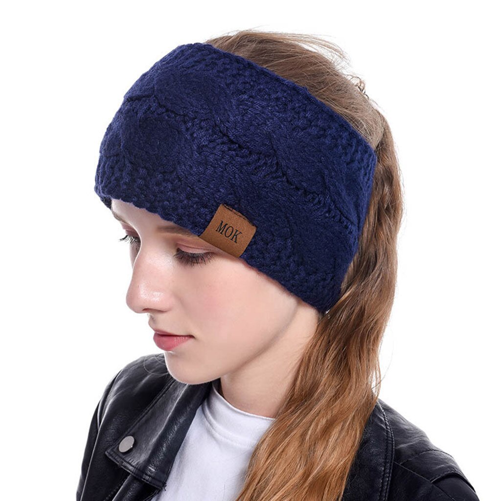 Diadema más cálida tejida para otoño e invierno, turbante deportivo para mujer, banda ancha de ganchillo, accesorios para el cabello