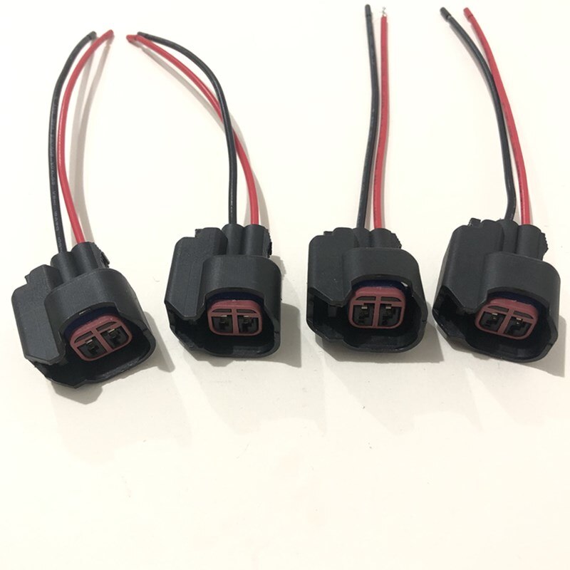 4 Uds conector de inyector de combustible cableado tapones Clips EV6 EV14 inyectores de combustible conector USCAR Pigtail corte de empalme