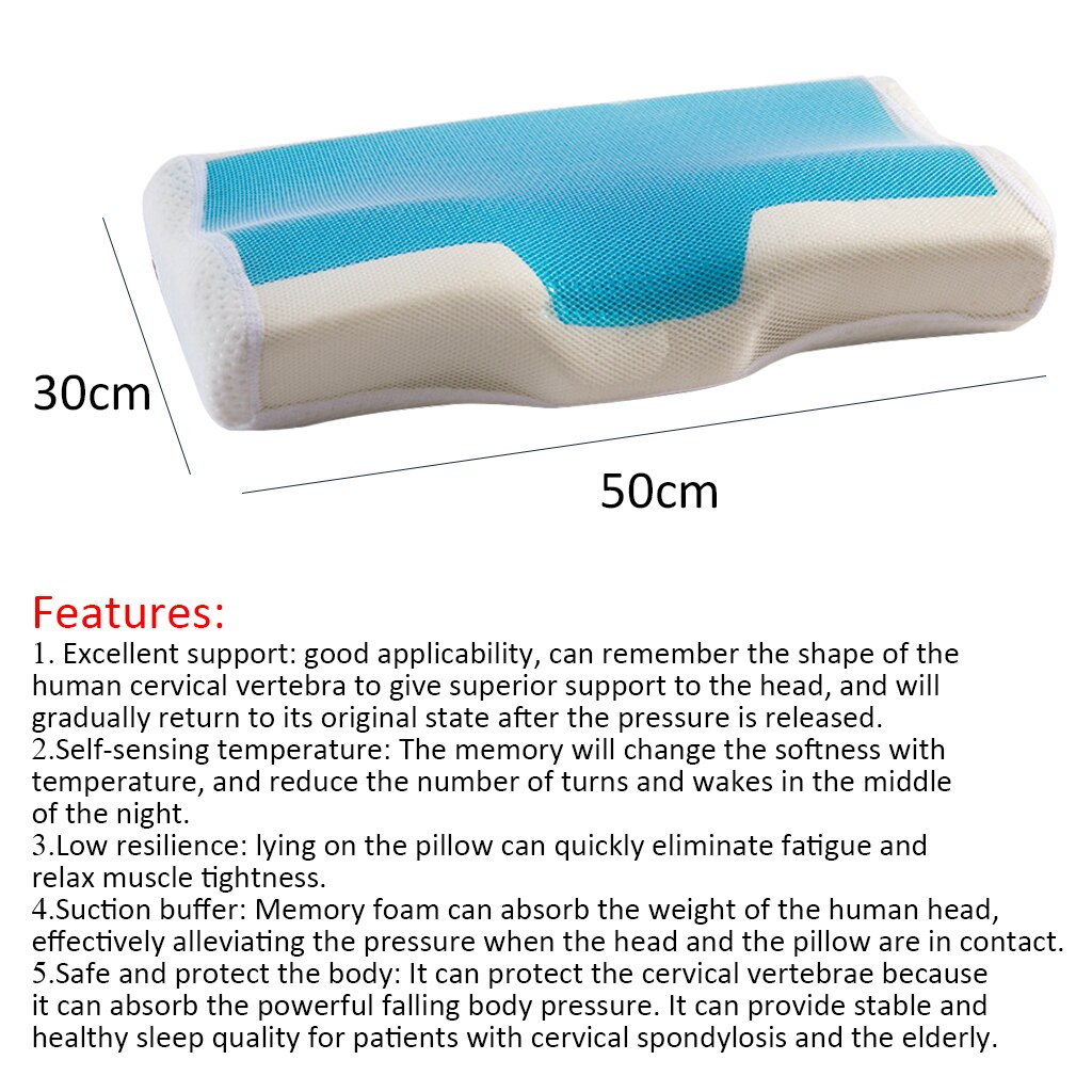 1 Pcs Slapen Memory Foam Kussen Nek Bescherming Zomer Ice-Cool Anti-Snurken Kussen Met Kussen Cover Voor thuis Beddengoed