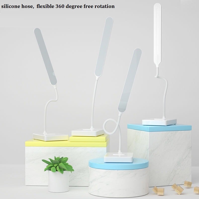 LED USB Oplaadbare Bureaulamp Flexibele 360 Graden Tafel Decor Oogbescherming Dimbare Touch Leeslamp Studie Lampen