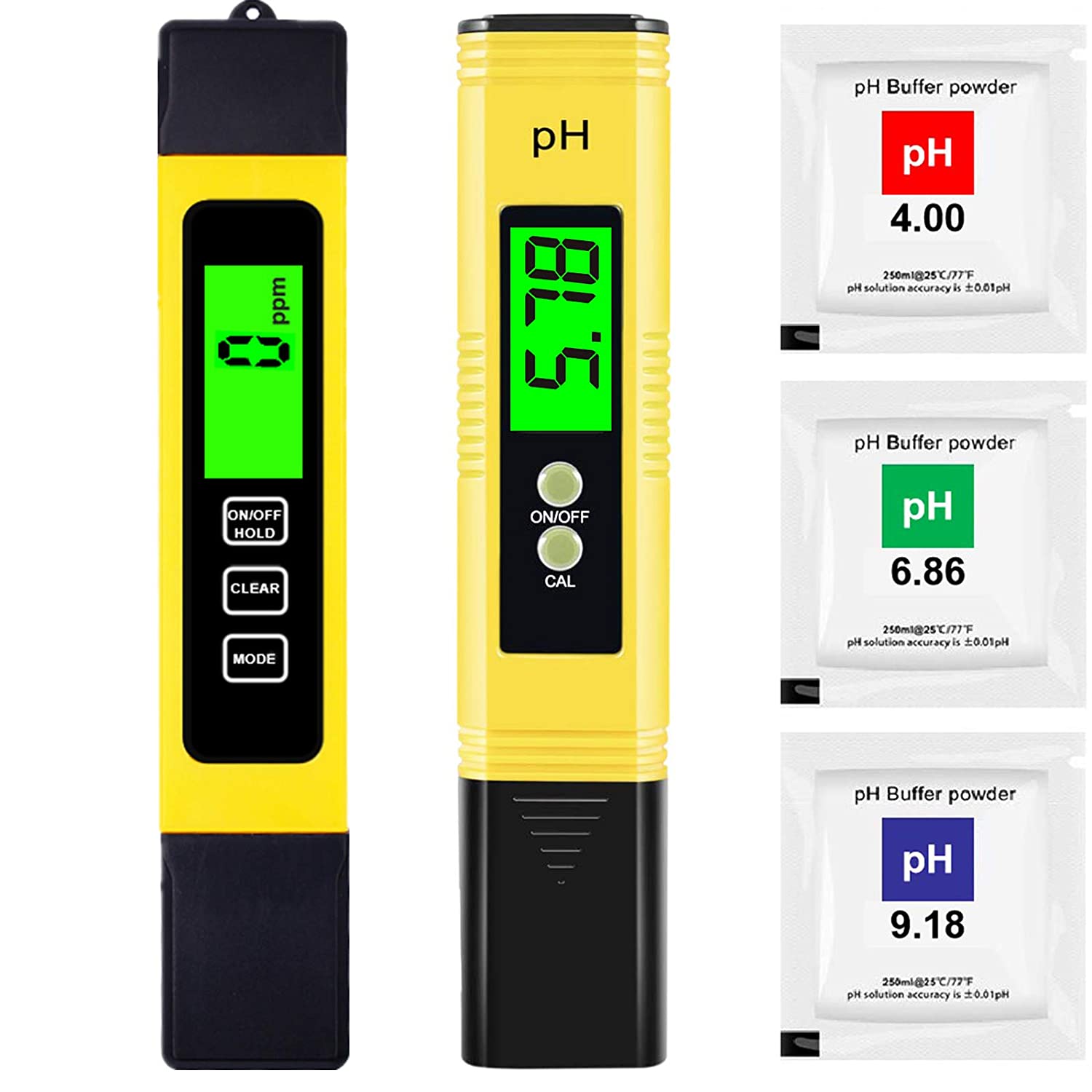 PH Meter & TDS Meter Combo, Upgraded Backlight PH TDS EC & Temperature 4-in-1 Water Tester, High Accuracy Digital Water: Orange
