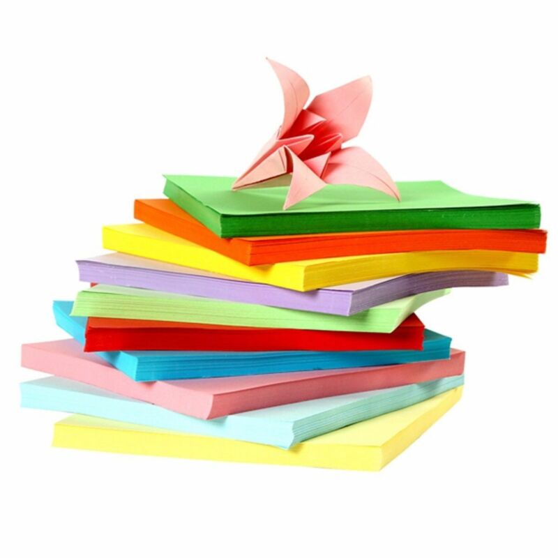 Papel de Origami cuadrado de doble cara, papel plegable de Color sólido Multicolor para niños, arte de colección de recortes artesanal, decoración, 200 Uds.