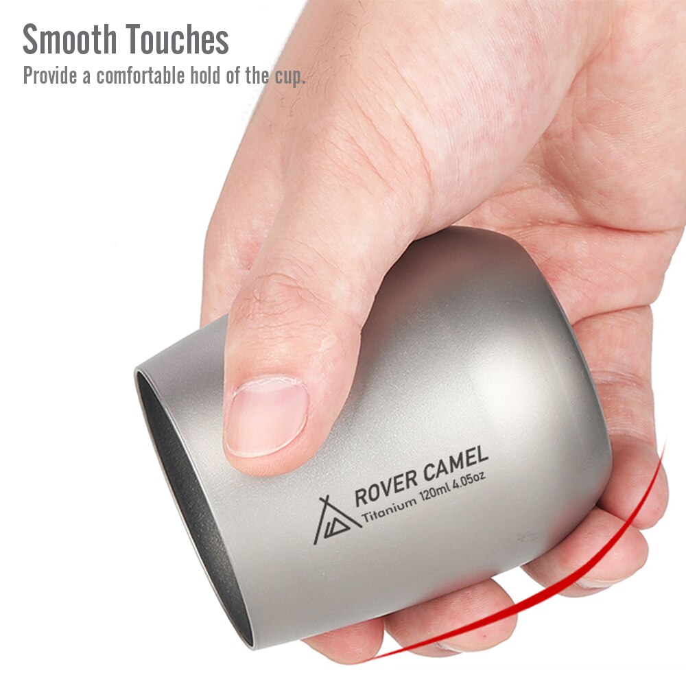 Lixada 200/120Ml Titanium Cup Double Wall Titanium Bier Kopje Water Cup Thee Mok Voor Outdoor Camping Wandelen backpacken Reizen