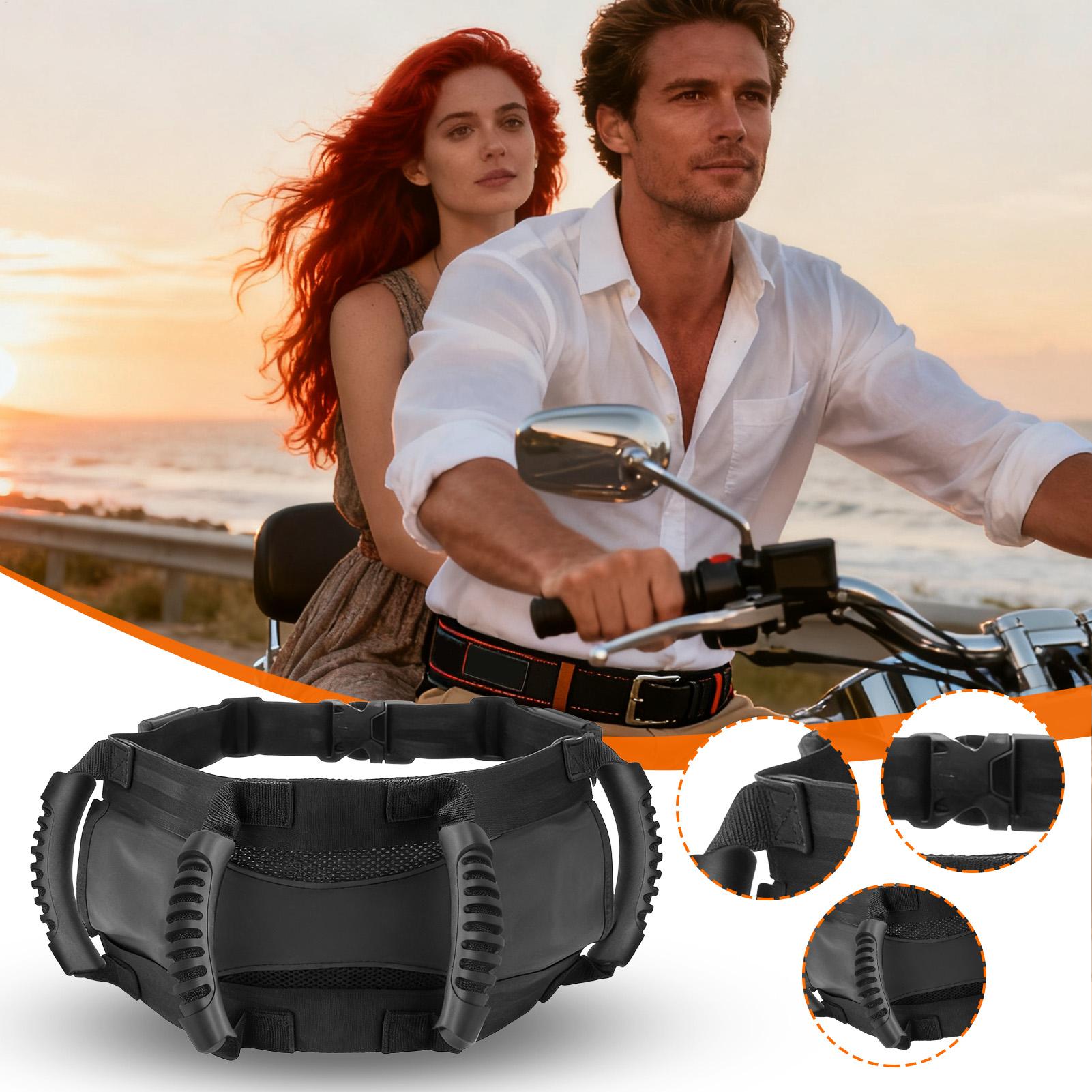 Motorcycle Passenger Harness Adjustable Grips Motorcycle Passenger Belt Grip Grab For Riders Kids Adults ATV Snowmobile