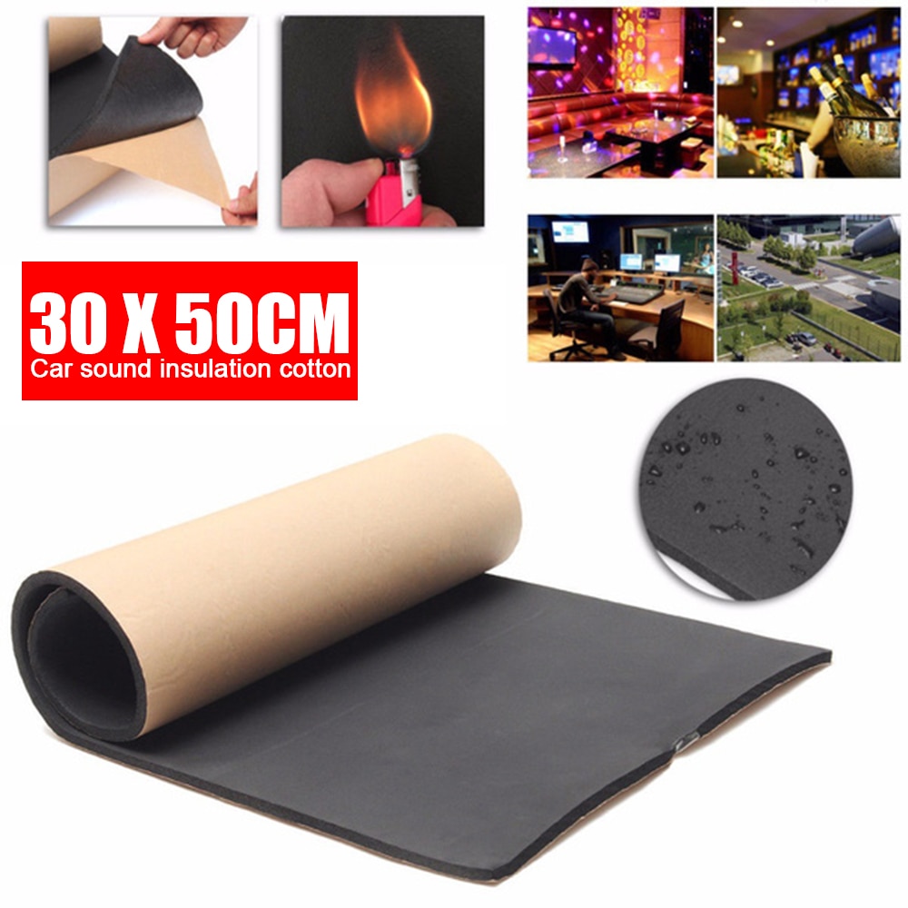 1 PC 50cmx30cm Adhesive Closed Cell Foam Sheets Soundproof Insulation Home Car Sound Acoustic Insulation Thermal