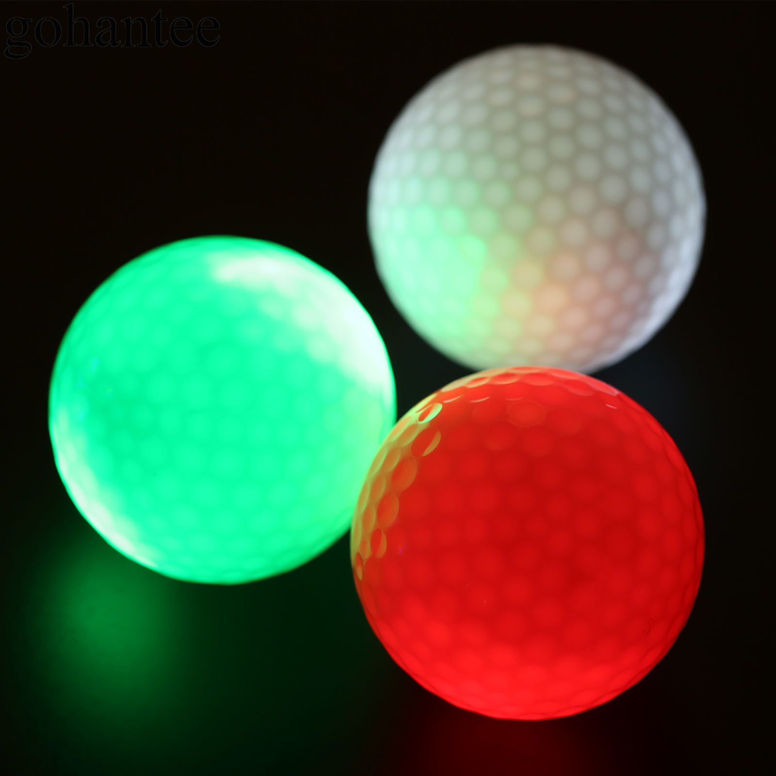 Gohantee-12 pelotas de Golf LED con caja, pelota de práctica de Golf de entrenamiento nocturno, 42,6mm (1,67 &quot;) de diámetro Bolas de Golf Surlyn, 6 colores, bolas de
