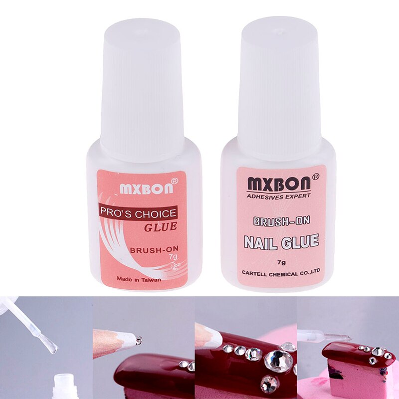 7G Sneldrogende Nail Lijm Voor Valse Nagels Glitter Acryl Decoratie Met Borstel Valse Nagel Tips Faux Nail care Tools