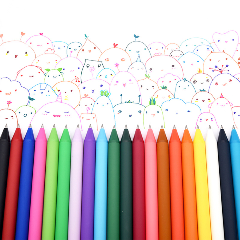 Kaco gelstifte-einstellen mit schwarzer und farbiger tinte, einziehbar, für freundlicher und erwachsene zum malen, 0.5mm extrafeine spitzen, niedliches schreibwarenset