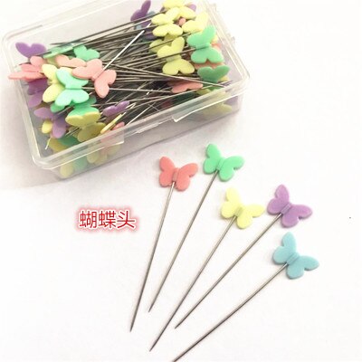 50pcs/Package Patchwork Needle Craft Flower Button Head Pins Embroidery Pins for DIY Quilting Tool Sewing Accessories: C