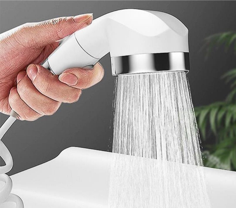 Kitchen Faucet Diverter Valve with shower head Faucet Adapter Splitter Set for Water Diversion Home Bathroom Kitchen Diverter: set(white hose)