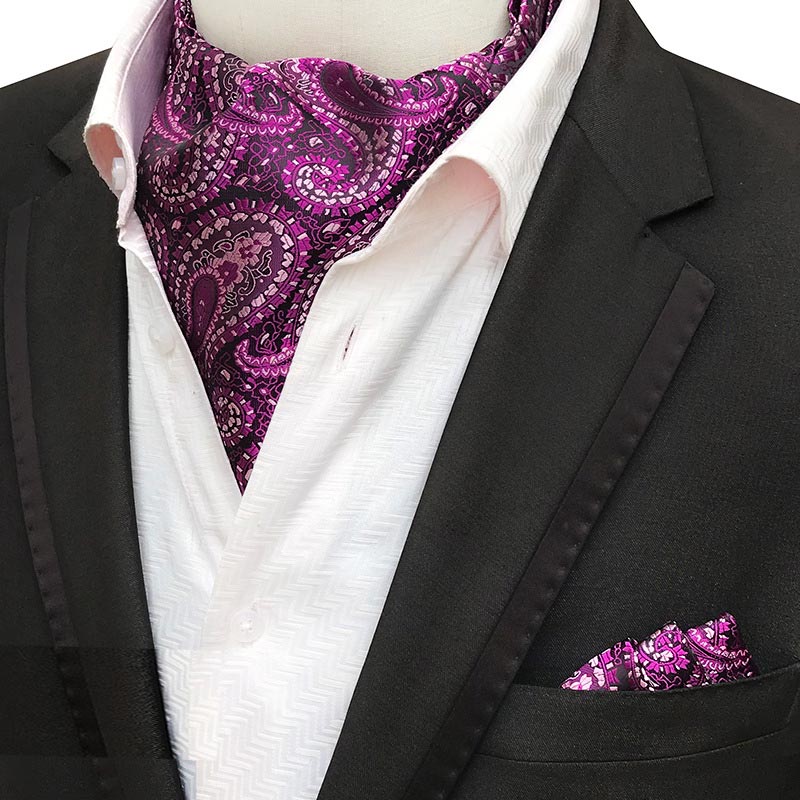 Lujosa corbata de seda Ascot de lujo para hombre, corbata para hombre, pañuelo para hacer corbatas, juegos de Cachemira Floral, bolsillo cuadrado, corbata para de boda: SMT-LJFT-19