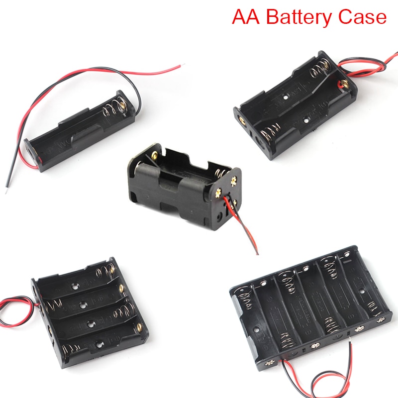 1 2 3 4 8 Slots AA Battery Case Box AA LR6 HR6 Battery Holder Storage Case With Lead Wire Bateria Protection Container