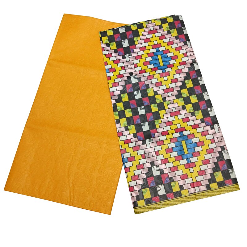 Pagne afrikansk stof 100%  polyester print stof nigeria ægte voks 4 yard voks afrika: 07