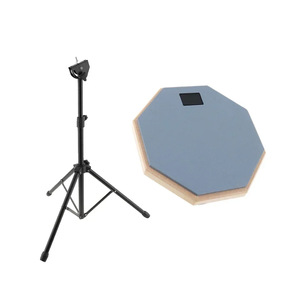 8-Inch Drumstel, Houten Trommelrubbermat, Beginnerstraining, Muzikaal Percussie-Instrument Met Verstelbare Standaard: Zilver