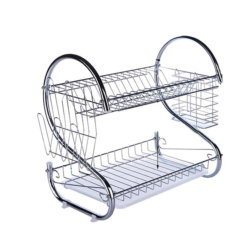 Kitchen Dish Cup Drying Rack Drainer Dryer Tray Cutlery Holder Organizer 45x25x39cm