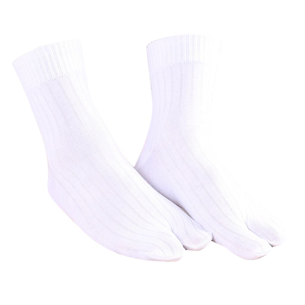 Chaussettes Tabi en coton élastique à 2 orteils, tongs unisexes, coupe basse, bateau, été: White