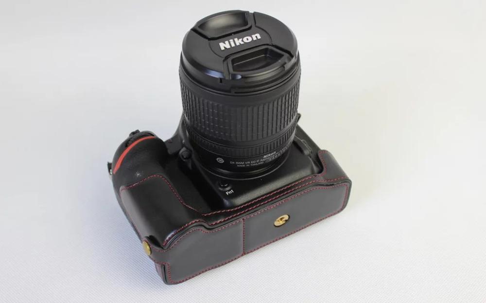Leather Protect Half Case Grip for Nikon D500 Camera: Black