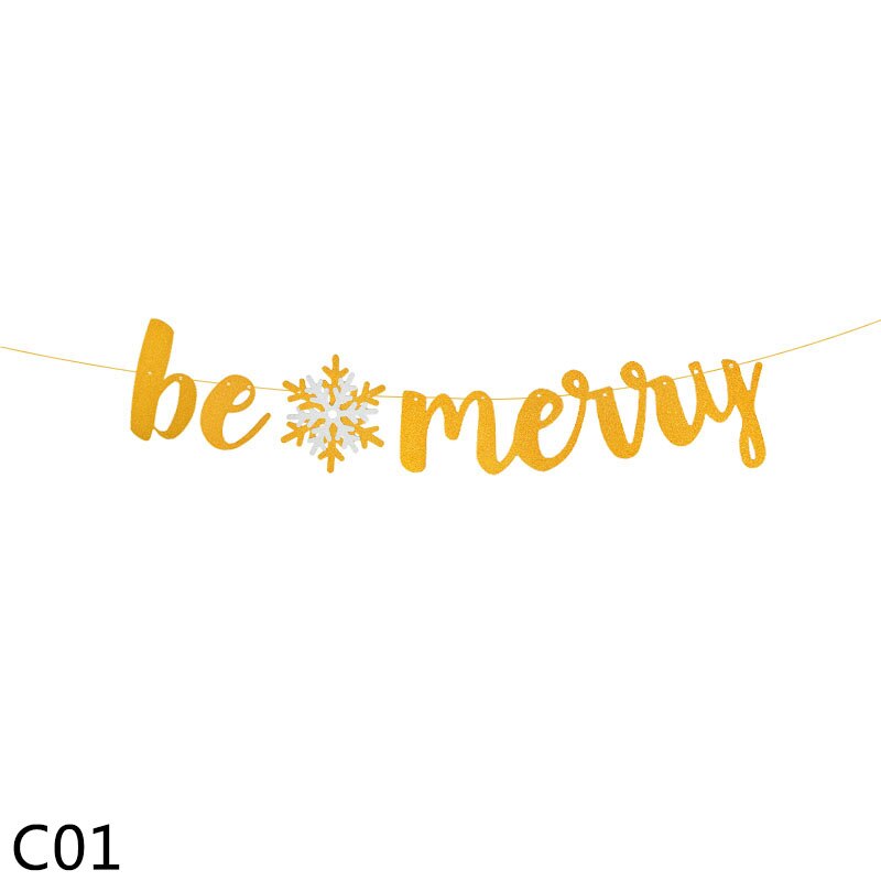 1pc guirlandes de bannières joyeux noël, bricolage, artisanat en papier, lettres multi-styles, décoration florale pour la maison, décoration suspendue de noël: C01