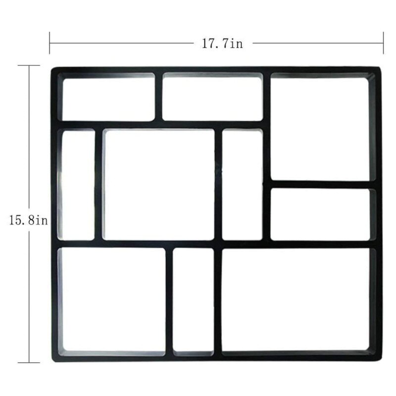 VOGVIGO Walking Maker Reusable Concrete Path Maker Mold Stepping Stone Paver Lawn Terrace Garden DIY Sidewalk Paving Mold: HGPLG0125A000