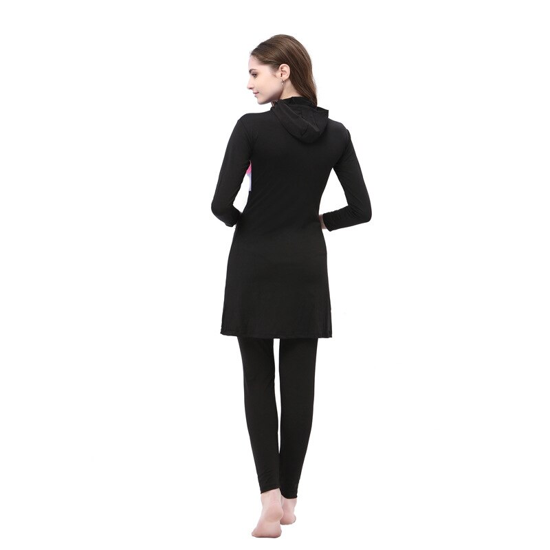 Peifu kvinder stribe trykt muslimsk badetøj hijab muslimah islamic plus size badedragt svømme surf wear sport burkinis 5xl