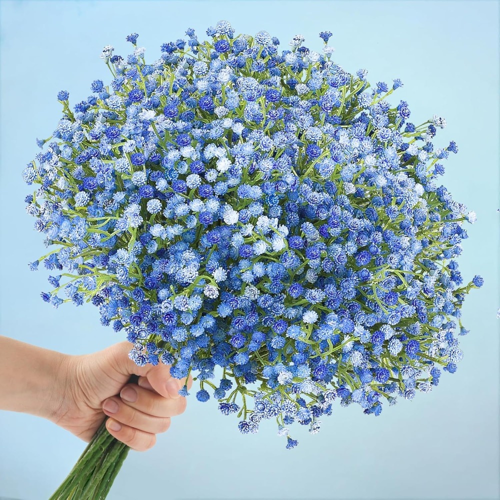 Ramo de flores de estrellas de cielo Artificial de 52cm, azul y blanca, decoración navideña para el hogar, accesorios de fotografía, planta, decoración de boda