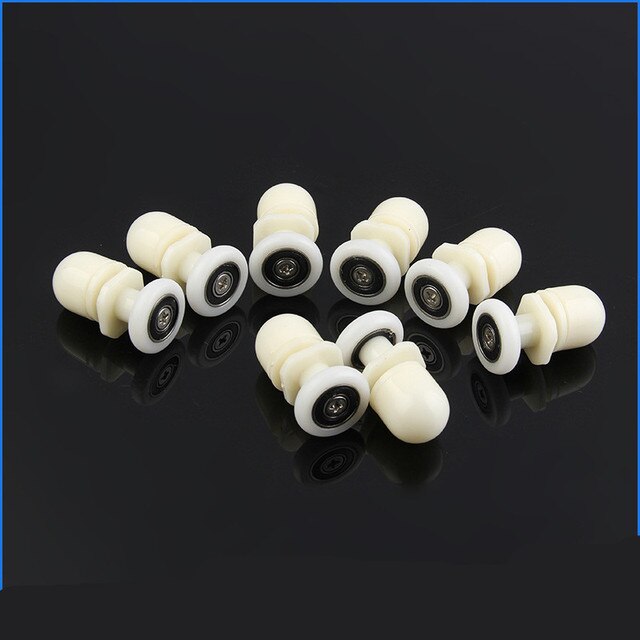 8 STKS Wielen Kit Voor Douchecabine Deuren Wiel 23 25 27mm Top Bottom Dubbel Met Knop Mount voor Glas: WHITE / 27Mm