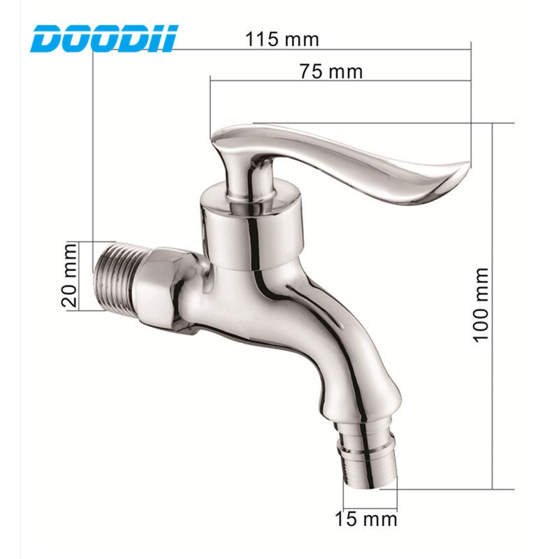 Doodii Messing chroom Koud Water Muur Tap Tuin Piscinas Lange Wasmachine Water Tap Wastafel Kraan Bibcock kranen