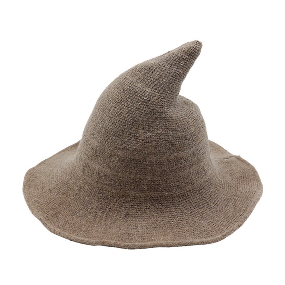 Vrouwen Halloween Heks Hoed Cosplay Kostuum Party Brede Rand Gebreide Hoed Hh88: camel
