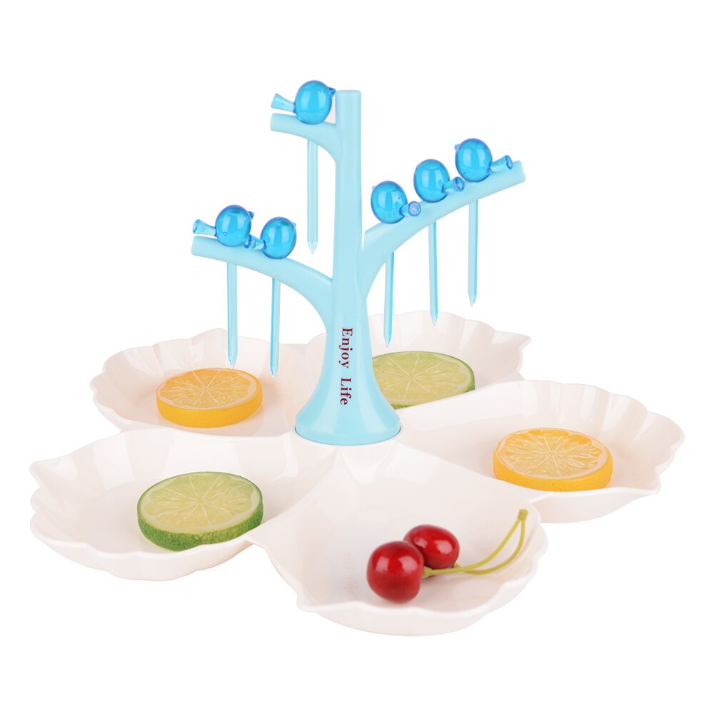 Creatieve Kleine Vogel Vorm Fruit Vork Snack Dessert Boom Fruit Snoep Platen Vork Dessert Vork Fruit Gereedschap Keuken Accessoires