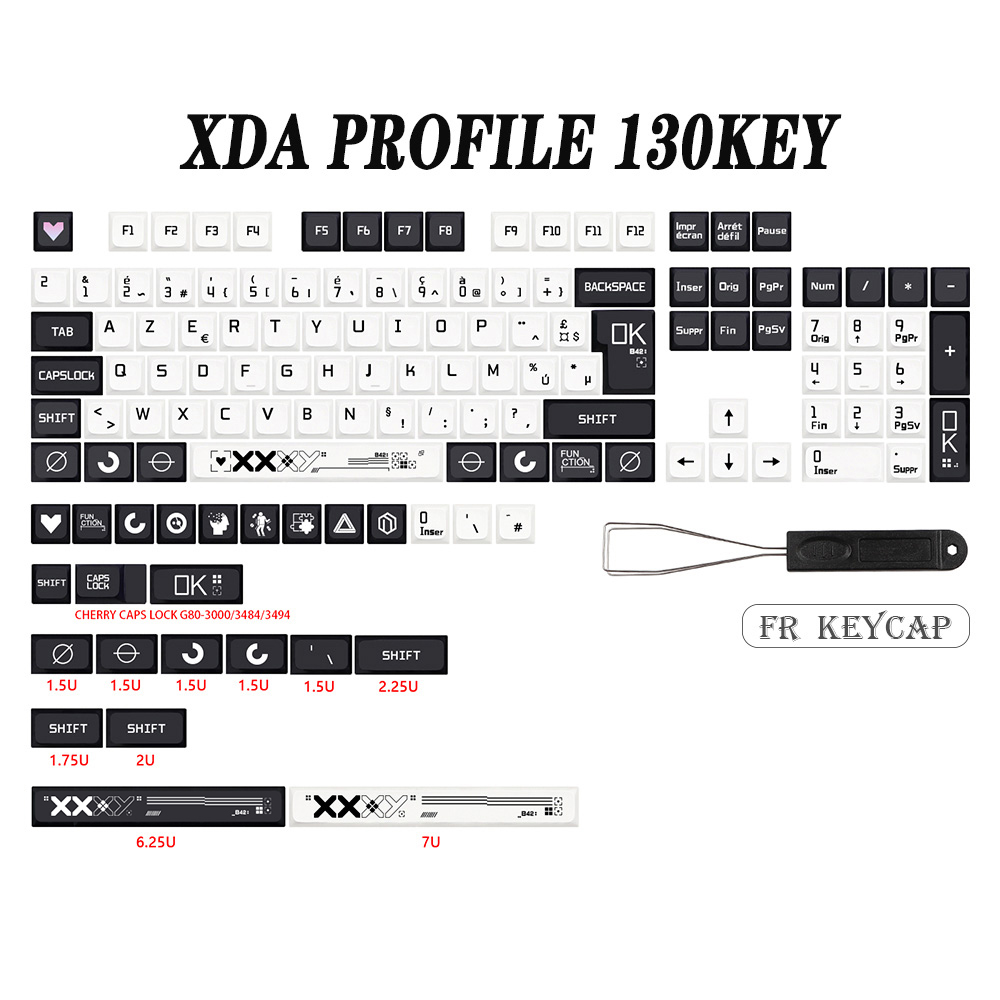 Printstream Thema Xda Keycap Duits Franse Spanje Iso Dye Sub Keycaps Voor Tkl87 Gmmk Pro 7u Azerty Keyboard Cap Custom Set: Rood