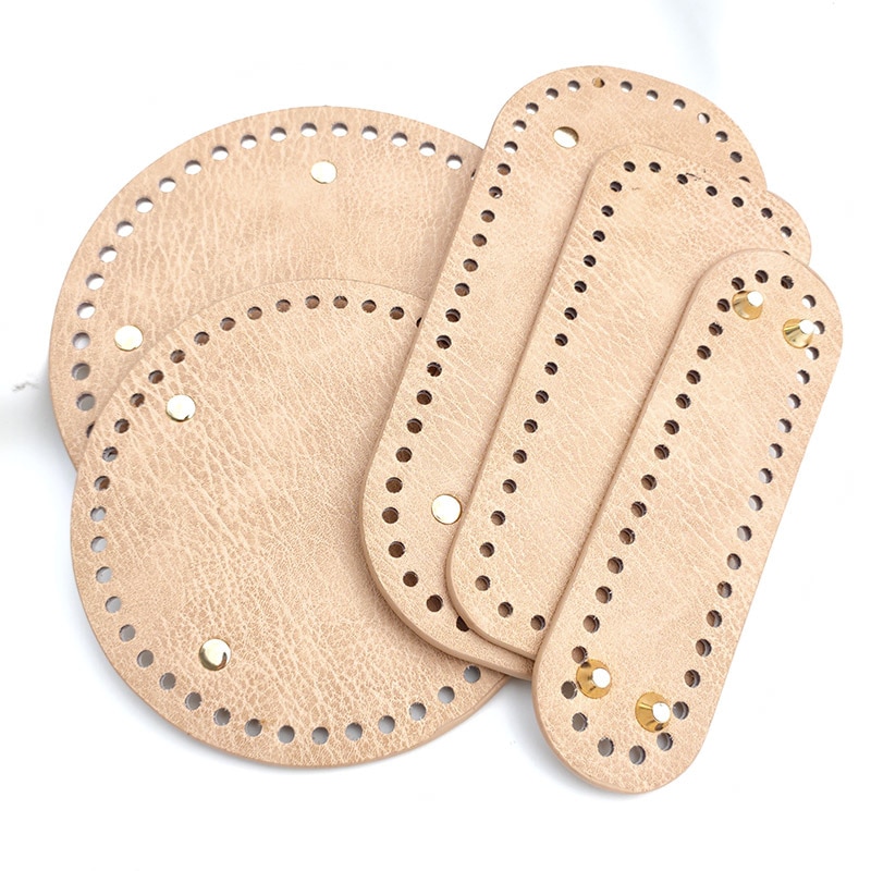 High Qualtiy Round Leather Bottom With Holes Rivet For Knitting Bag Handbag DIY Women Shoulder Crossbody Bags Accessories