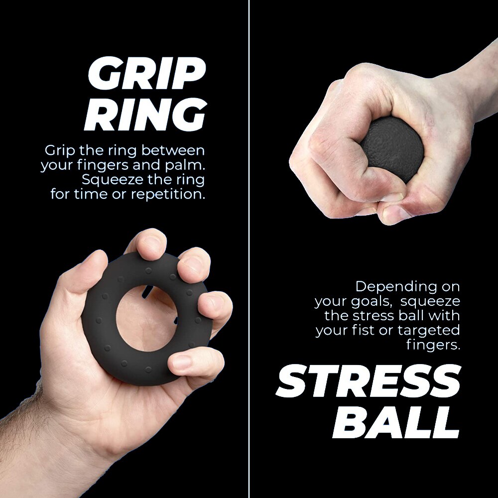 5 Pack Hand Grip Strength Trainer Kit Strengthener Exerciser Trainer Finger Forearm Strength Muscle Recovery Heavy Hand Gripper