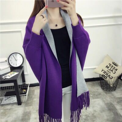 Mingjiebihuo neue kaschmir Poncho schal mit ärmeln frauen in herbst und Winter dicke warme doppel-seitig feste quaste Mantel mädchen: 27