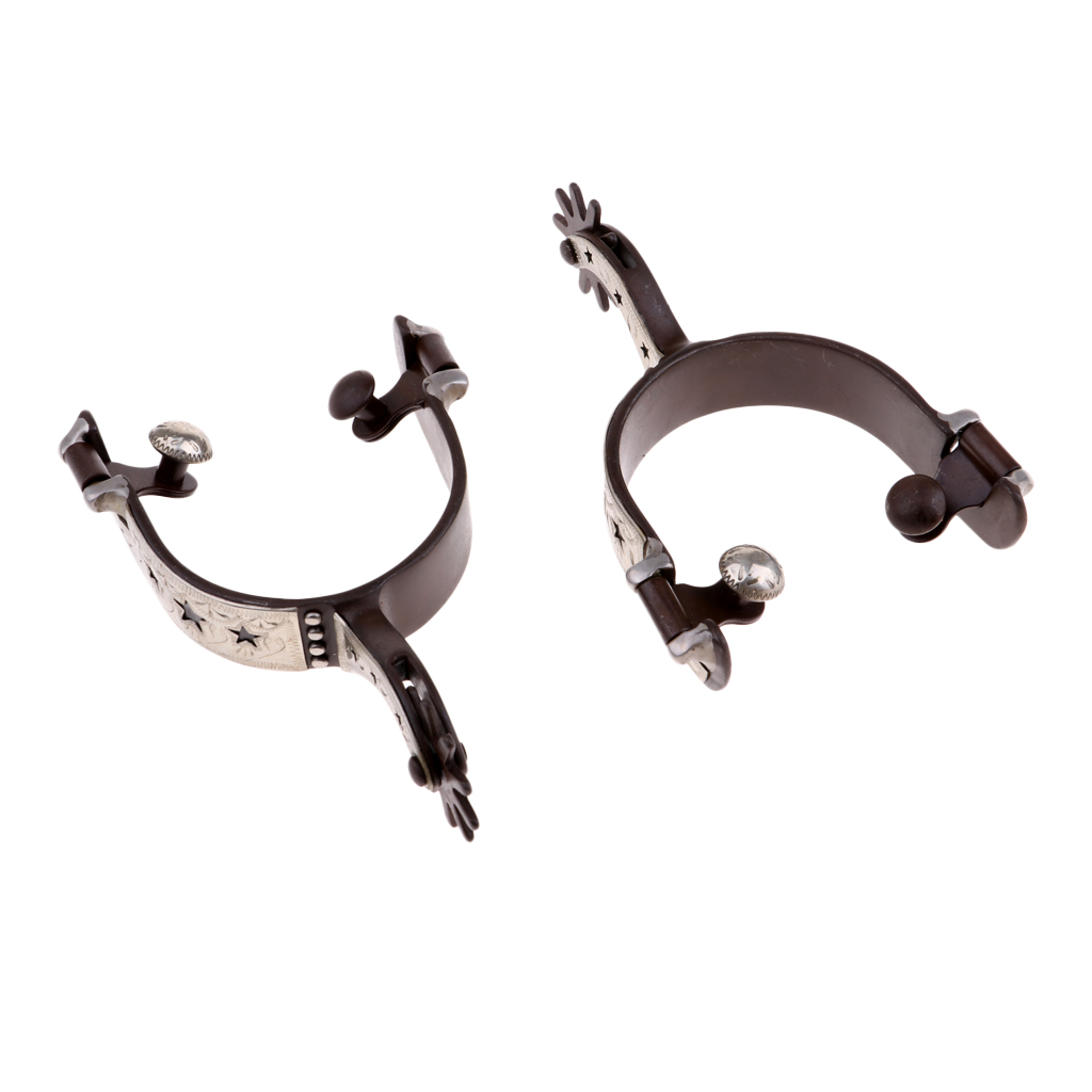 Equestrian Cowboy Roping Spurs, Metal Bumper Spurs for Men Women Riding Boots