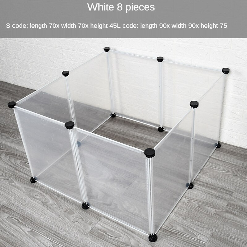 Valla de Combinación libre para perros y gatos, vallas transparentes pequeñas y de mascota mediana, tablero de aislamiento de plástico: 2 / S