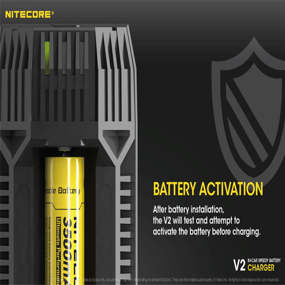 Nitecore  v2 6a 2-- kanaals batterijlader autolader met 12v aanstekeradapters en usb-poorten voor 18650 rcr 123a 17650 14500 aa