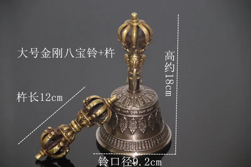 Nepal Tibetaanse Klokken Klinken Handgemaakte Koperen Vajra Bel En Stamper Meditatie Tool Geluid Genezend Instrument Boeddhist Levert: Goud
