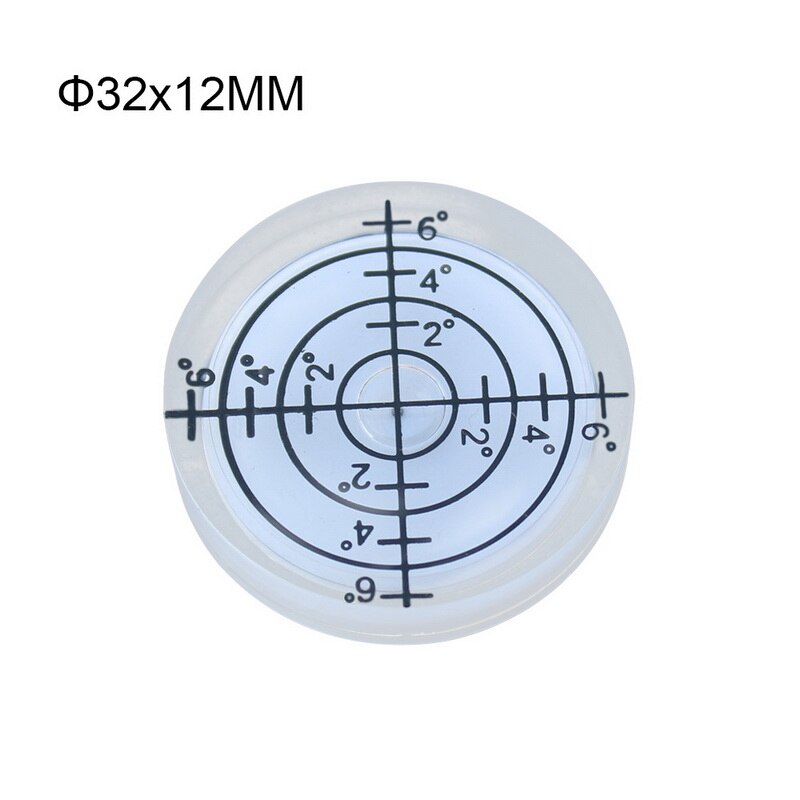 1 Uds 32*7MM burbuja redonda nivel Cardan burbuja accesorios para instrumento de medición burbuja Horizontal nivel de burbuja Bullseye: White 32x12mm