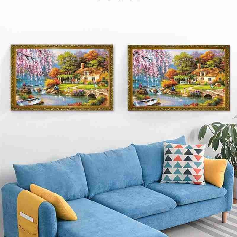Jigsaw 1000 Pieces Puzzles Idylic Landscape Self-assembling Puzzles Home Decoration Jigsaw Puzzles Decompression Toy For Adults