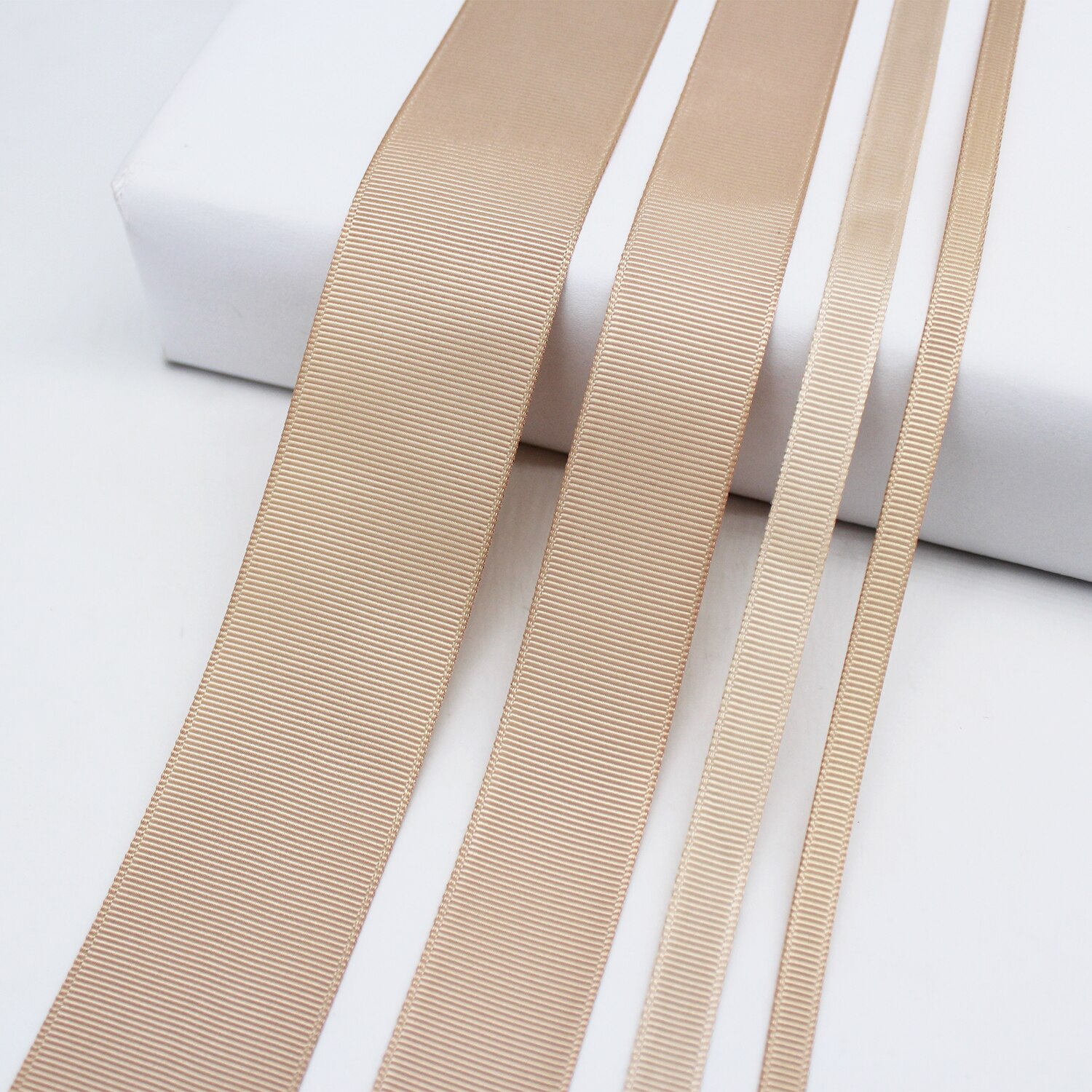 5 Meter/partij Tan Effen Kleur Grosgrain Lint Polyester Stof Zijde Satijn Lint Voor Diy Accessoires 1/4 &quot;3/8&quot; 5/8 &quot;1&quot; 1.5&quot;