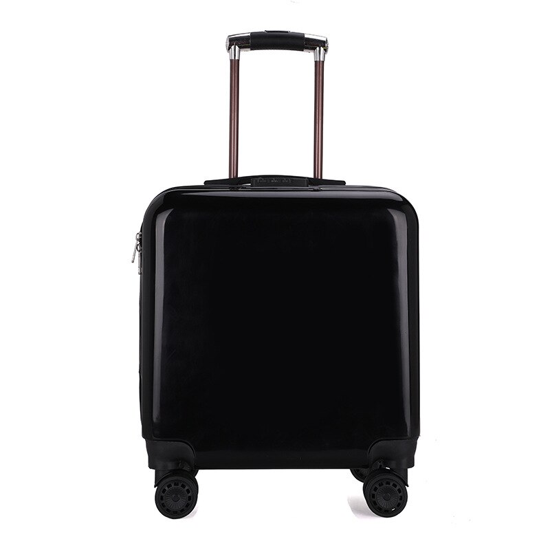 De Universele Wiel Bagage Mini Boarding Case Kleine Trolley Koffer Wachtwoord Koffer 18 Inch Unisex Zakelijke Bagage: Black