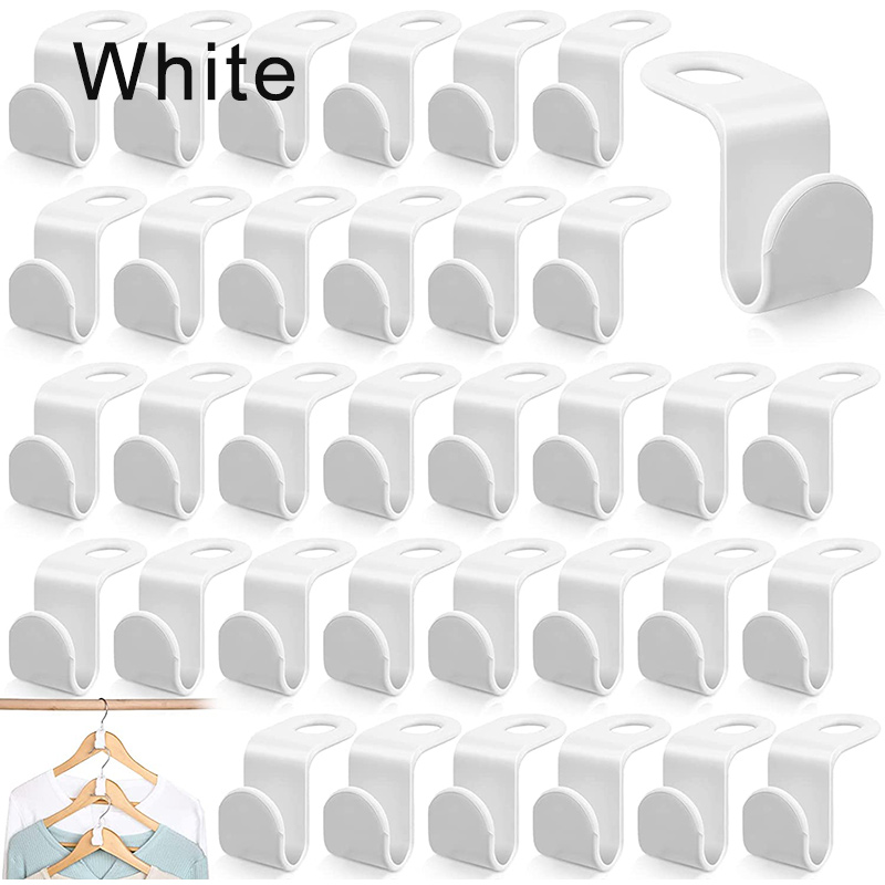5 ~ 50 stuks mini kleerhanger connector haak trapsgewijze plastic kledingkast jas uitschuifbare hanger houder ruimtebesparend voor kast thuis: XL / Light Grey