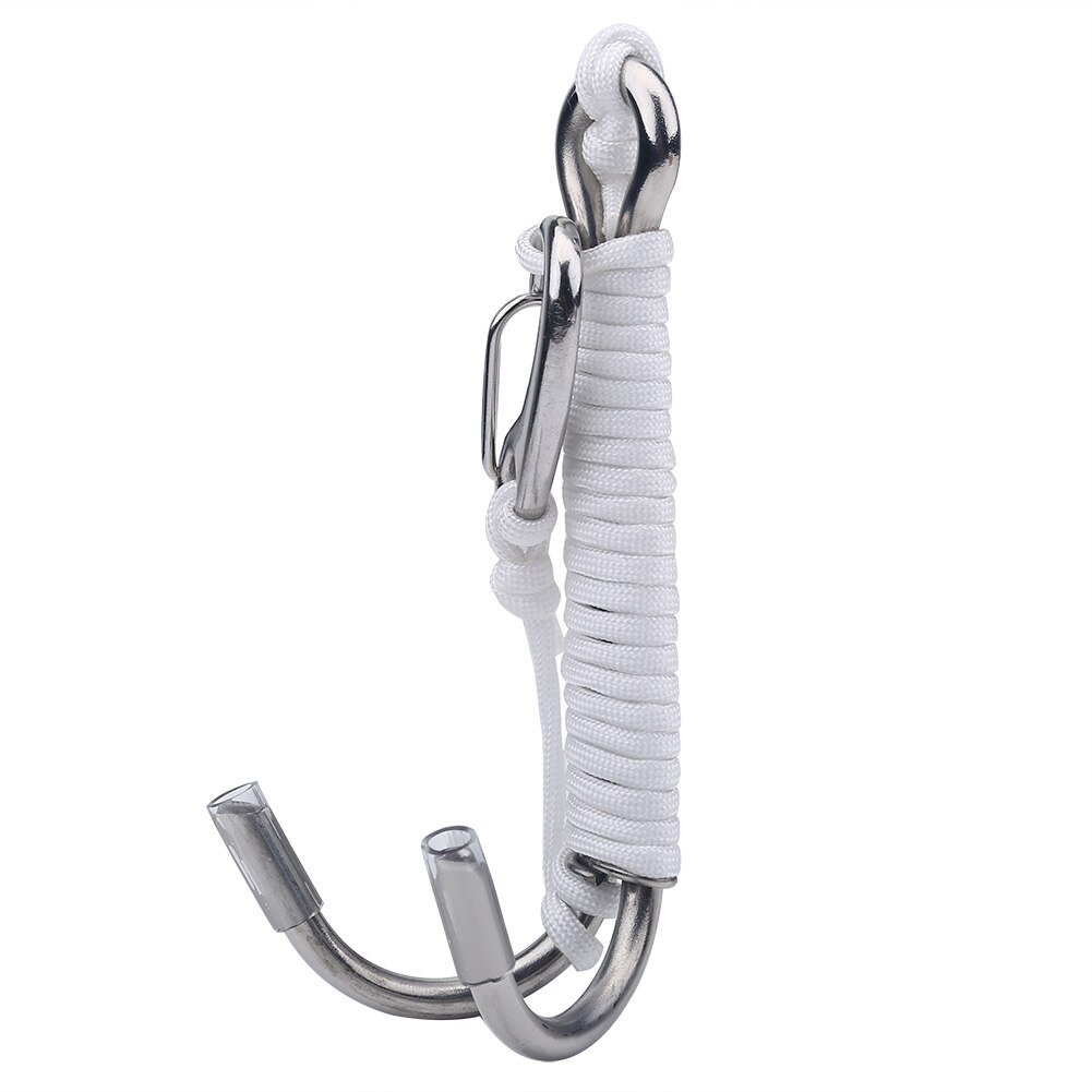 Scuba Diving Double Dual Stainless Steel Reef Drift Hook with Line and clips Hook for Current Dive Underwater