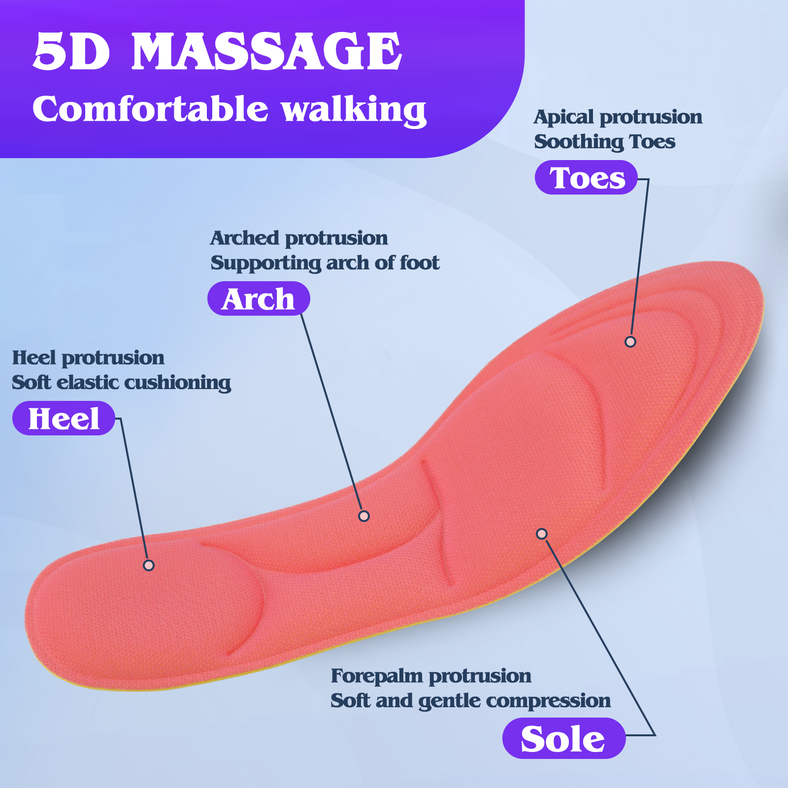 5d massage memory sport inlegzolen schoenen ademende demping heren dames orthopedische inlegzolen met voetboogondersteuning verzorging orthopedische inlegzool