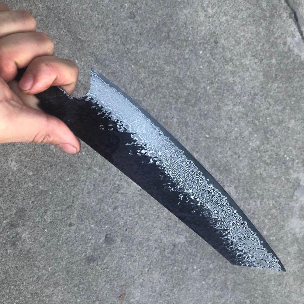 Vass kockkniv blank  vg10 damaskus stålblad material halvfärdig billet japansk kniv köksredskap: Default Title