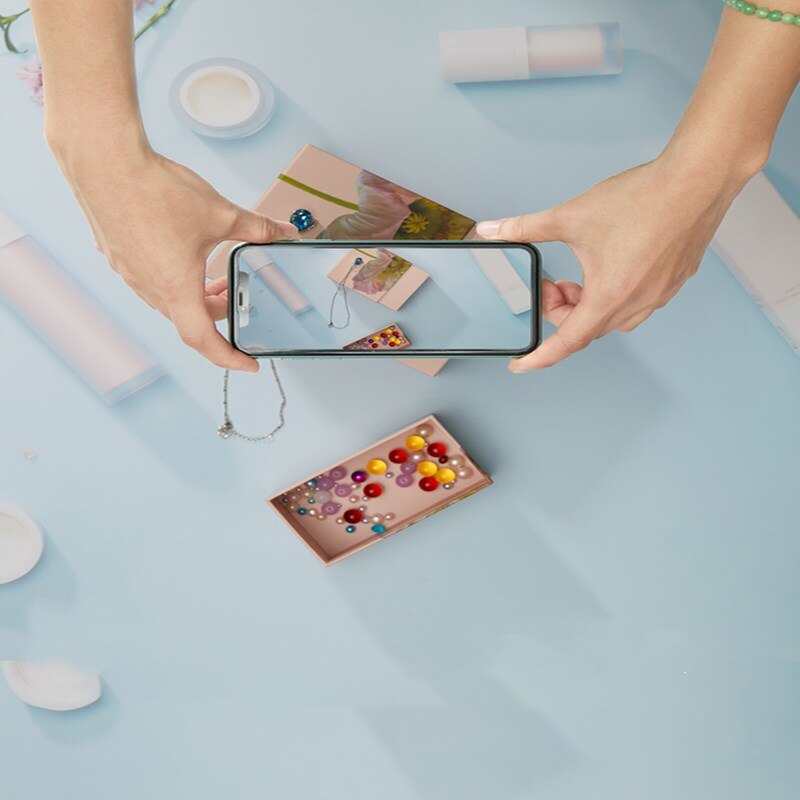 Background photography 2 Sides Marble Wood Grain photo studio Cosmetics Easter decoration 57*87cm Waterproof Photo background