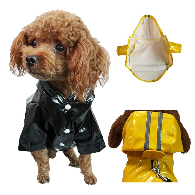 Dog PU Raincoat Outdoor Puppy Pet Rain Coat Waterproof Jackets Overall For Small Dogs Cats Pets Yorkies Chihuahua Teddy Clothes